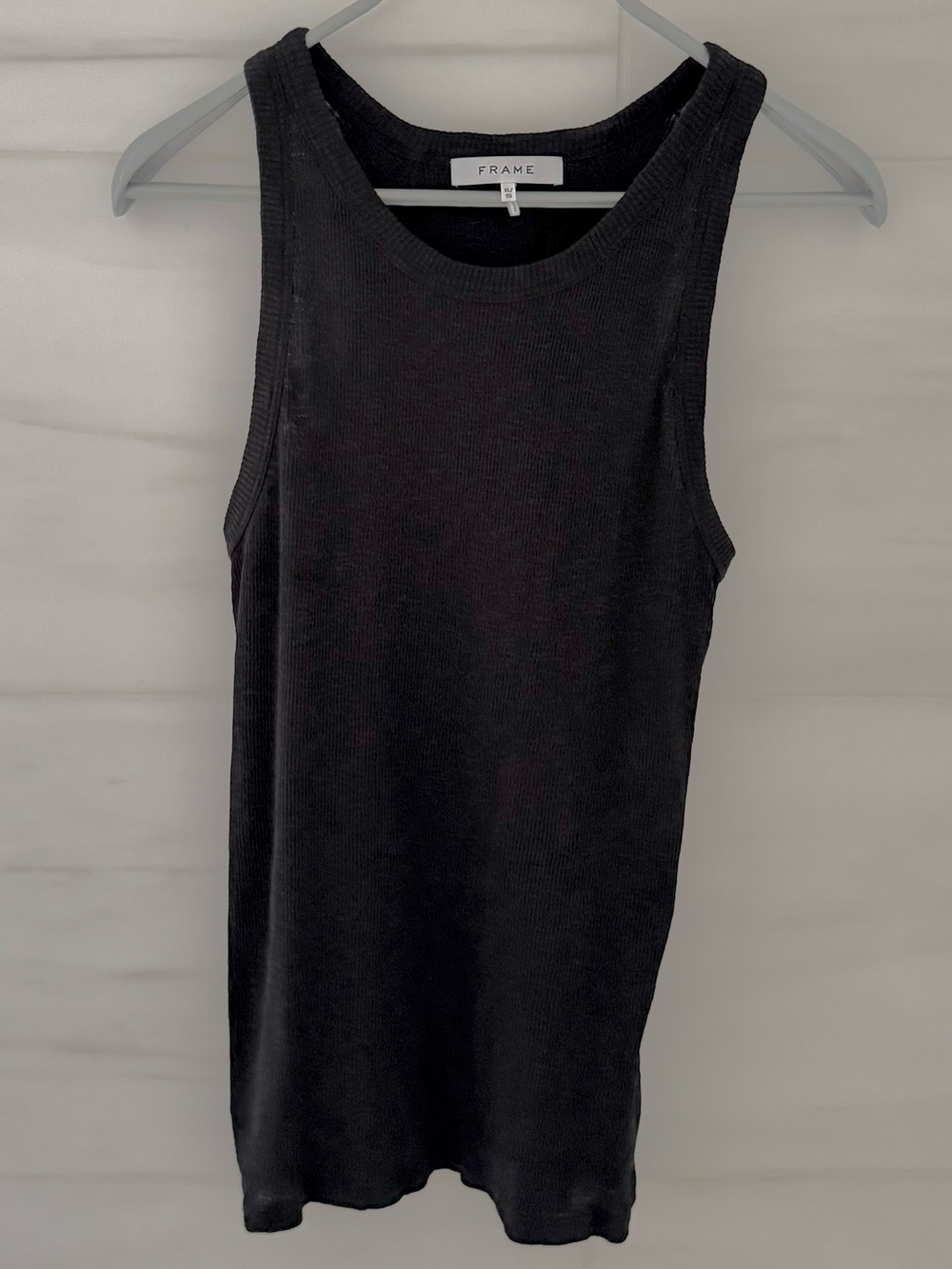 Frame Denim Black Ribbed Tank Top